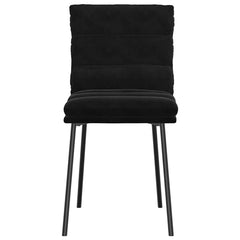 Dining Chair Set of 2 Black Velvet (100% polyester), plywood, metal