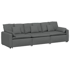 Modular Sofa with Cushions Dark Gray