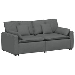Modular Sofa with Cushions Dark Gray