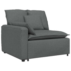 Modular Sofa with Cushions Dark Gray