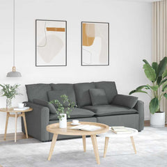Modular Sofa with Cushions Dark Gray