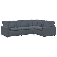 Modular Sofa Dark Grey Velvet (100% Polyester), Foam, Metal