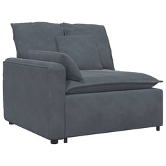 Modular Sofa Dark Grey Velvet (100% Polyester), Foam, Metal