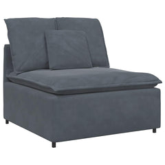 Modular Sofa Dark Gray Velvet (100% Polyester), Foam, Metal, Wood
