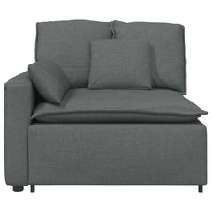 Modular Sofa Armrest End Module with Cushions Dark Gray 39.4