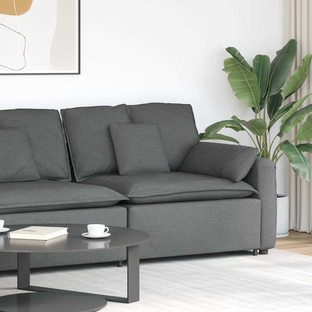 Modular Sofa Armrest End Module with Cushions Dark Gray 39.4
