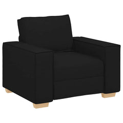 Sofa 3 pcs Black 86.61 x 31.50 x 33.07 in Linen-blend Fabric