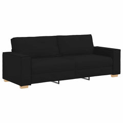 3-Seater Sofa Black 86.6x30.7x33.1 Fabric