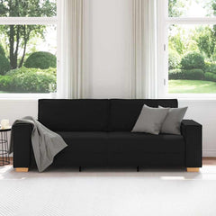 3-Seater Sofa Black 86.6x30.7x33.1 Fabric