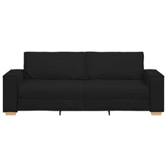3-Seater Sofa Black 86.6x30.7x33.1 Fabric