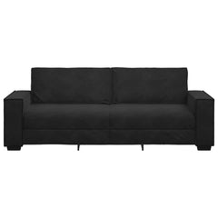 3-Seater Sofa Black Velvet 3-Seater Sofa Rectangular