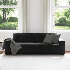 3-Seater Sofa Black 220x78x80 cm Velvet