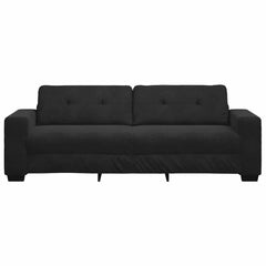 3-Seater Sofa Black 220x78x80 cm Velvet