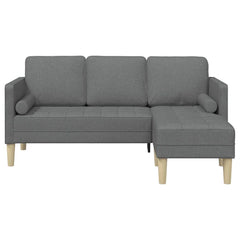 Sofa Set with Cushion Dark Grey Polyester