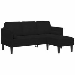 Sofa Set with Cushion Black Polyester