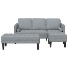 Sofa Set with Cushion 2 pcs Light Grey Polyester