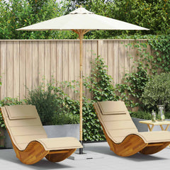 Garden Parasol Cream White Ø 85.43 x 90.55 in Bamboo