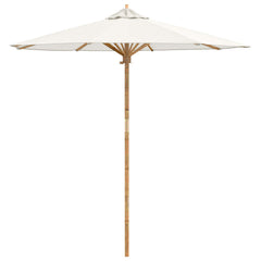 Garden Parasol Cream White Ø 85.43 x 90.55 in Bamboo