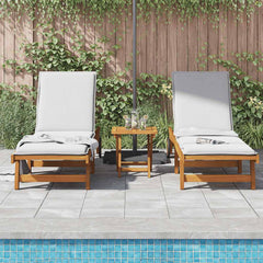 Sun Lounger Set of 2 Acacia Wood Solid Acacia Wood Standard