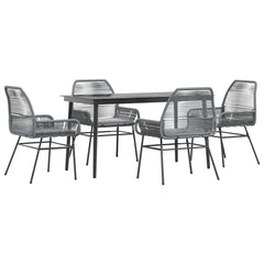 Garden Dining Set Grey PE rattan 5 Piece Set