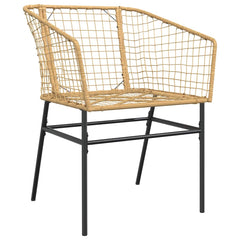 Garden Dining Set Brown PE Rattan Medium Durable