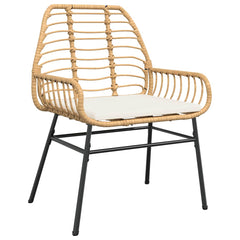 Garden Dining Set Brown, Black, Cream White