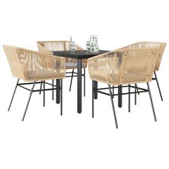 Garden Dining Set Brown, Black, Light Grey