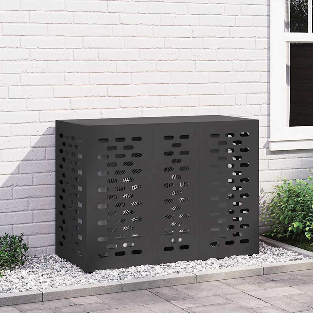 Air Conditioner Cover Black 43.31 x 19.69 x 31.50 in Steel