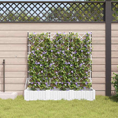 Garden Planter 3 pcs White 47.24 x 15.75 x 49.41 in Plastic