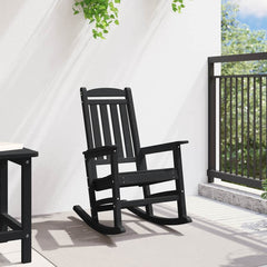 Garden Rocking Chair Black 36.22 x 27.56 x 42.52 in HDPE