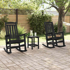 Rocking Chair 2 pcs Black 92 x 70 x 108 cm Polyethylene
