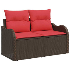 Garden Sofa with Cushion 47.64 x 24.41 x 27.17 in Poly Rattan