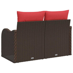 Garden Sofa with Cushion 47.64 x 24.41 x 27.17 in Poly Rattan
