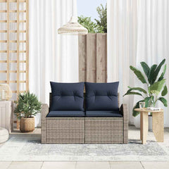 Garden Sofa Gray 124 x 62 x 85 cm poly rattan