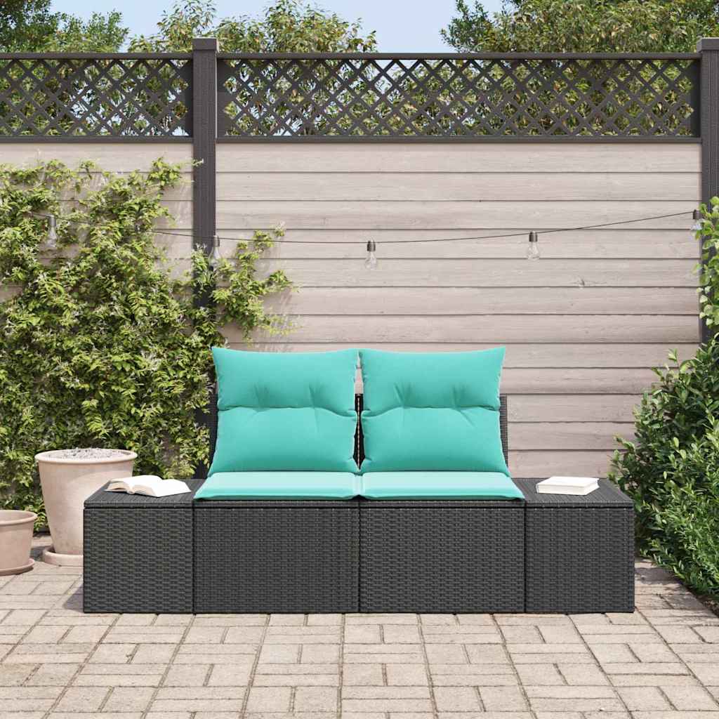 Garden Sofa with Cushion 184 x 62 x 69 cm Poly Rattan