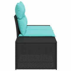Garden Sofa with Cushion 184 x 62 x 69 cm Poly Rattan