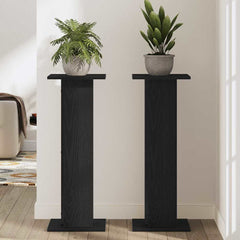 Plant Stand 2 pcs Black Oak 11.81 x 11.81 x 31.50 in