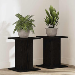 Plant Stand 2 pcs Black Oak 11.81 x 11.81 x 15.75 in