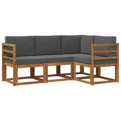 Outdoor Sofa Set with Cushion 4 pcs Natural and Anthracite
