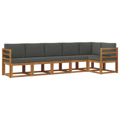 Outdoor Sofa Set with Cushion 6 pcs Natural and Anthracite