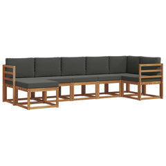 Outdoor Sofa Set with Cushion 7 pcs Natural and Anthracite