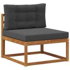 Outdoor Sofa Set with Cushion 3 pcs Natural and Anthracite