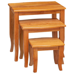 Nesting Side Tables 3 pcs Natural Solid Mahogany Wood