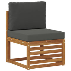 Outdoor Sofa Set with Cushion 3 pcs Natural and Anthracite