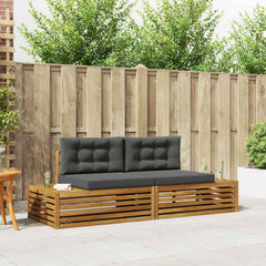 Outdoor Sofa Set with Cushion 2 Piece Natural and Anthracite