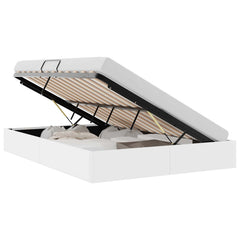Storage Bed Pure White 53.94 x 74.80 in Faux leather