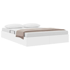 Storage Bed Pure White 53.94 x 74.80 in Faux leather