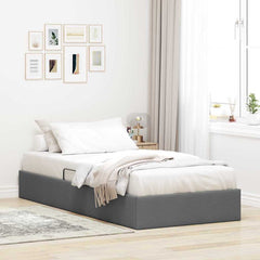 Storage Bed with Mattress Dark Grey 39.37 x 74.80 in Fabric