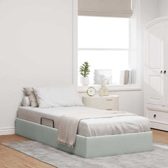 Storage Bed with Mattress Light Grey 39.37 x 74.80 in Velvet