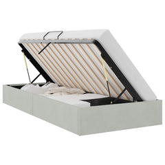 Storage Bed with Mattress Light Grey 39.37 x 74.80 in Velvet